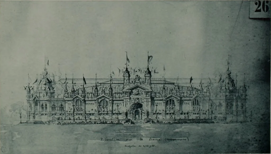 An illustration from Concours pour l'Exposition universelle de 1900; projets exposés au Palais de l'industrie, 1895, leaf 135