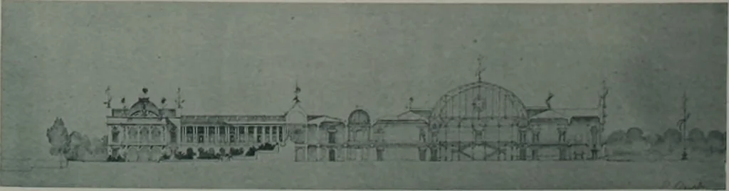 An illustration from Concours pour l'Exposition universelle de 1900; projets exposés au Palais de l'industrie, 1895, leaf 75