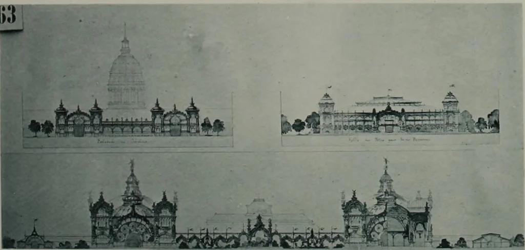 An illustration from Concours pour l'Exposition universelle de 1900; projets exposés au Palais de l'industrie, 1895, leaf 79