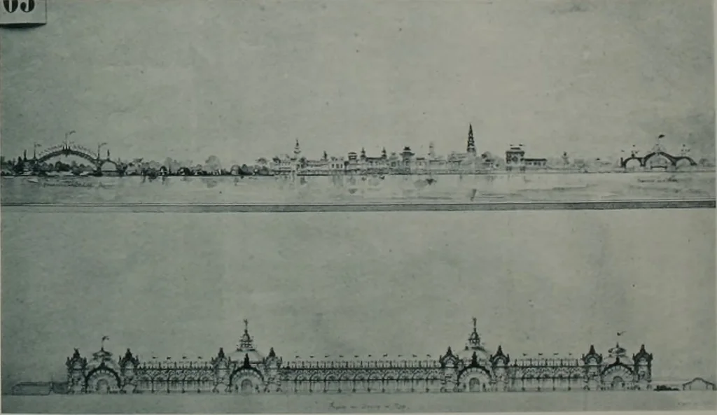 An illustration from Concours pour l'Exposition universelle de 1900; projets exposés au Palais de l'industrie, 1895, leaf 79
