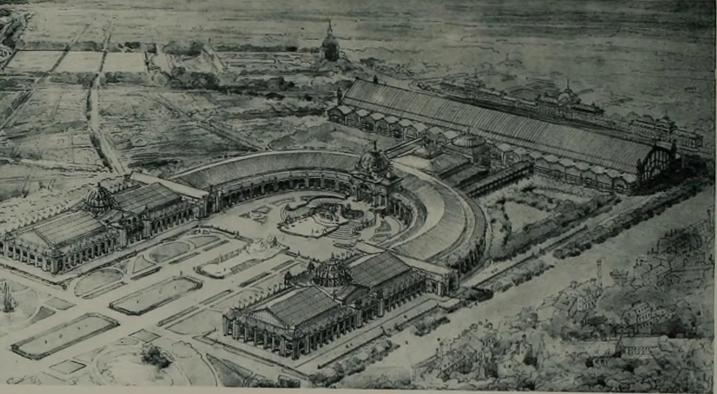 An illustration from Concours pour l'Exposition universelle de 1900; projets exposés au Palais de l'industrie, 1895, leaf 95