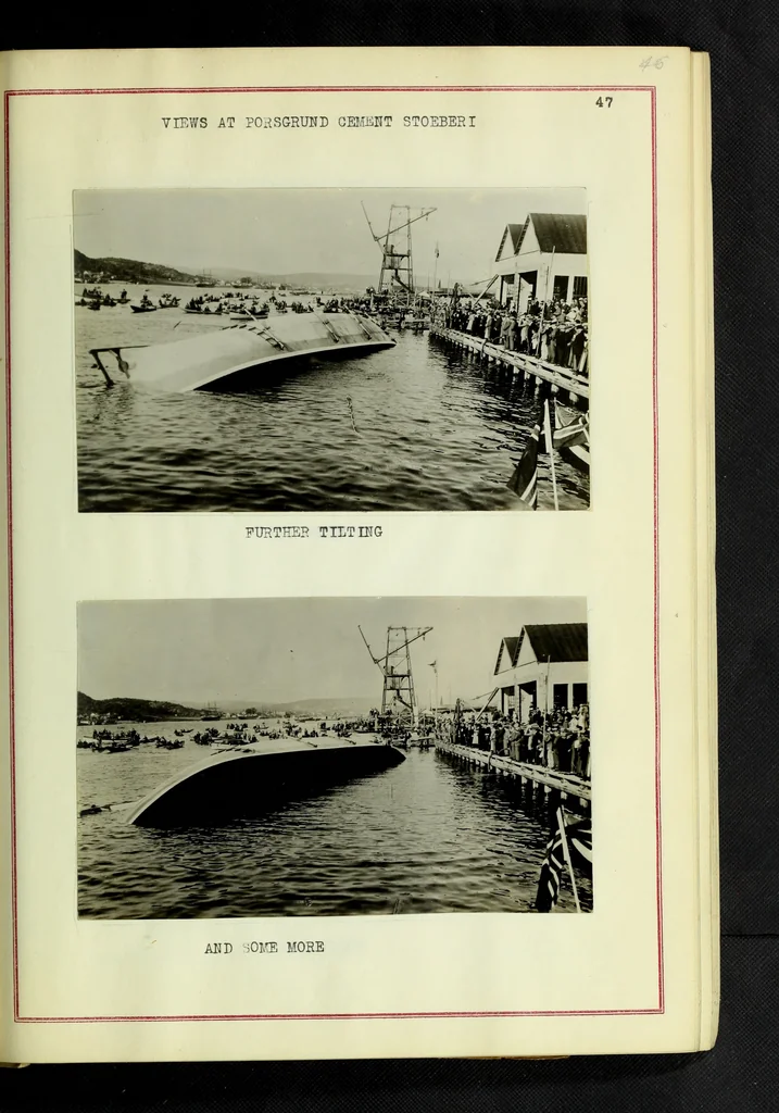 An illustration from Concrete ships : historical notes concerning them and a discussion of the problems involved in their construction, 1918, leaf 100
