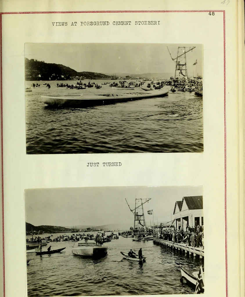 An illustration from Concrete ships : historical notes concerning them and a discussion of the problems involved in their construction, 1918, leaf 102