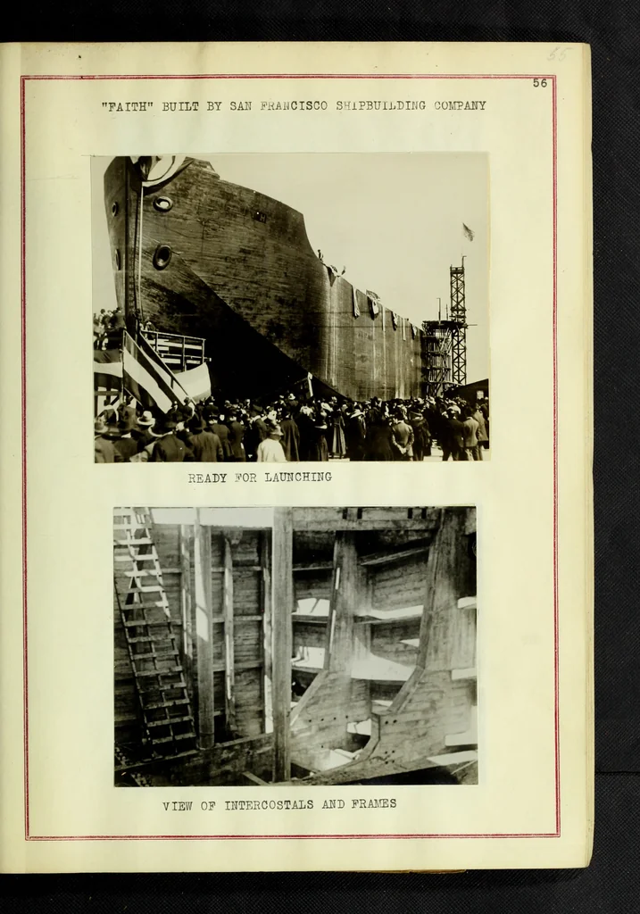 An illustration from Concrete ships : historical notes concerning them and a discussion of the problems involved in their construction, 1918, leaf 118