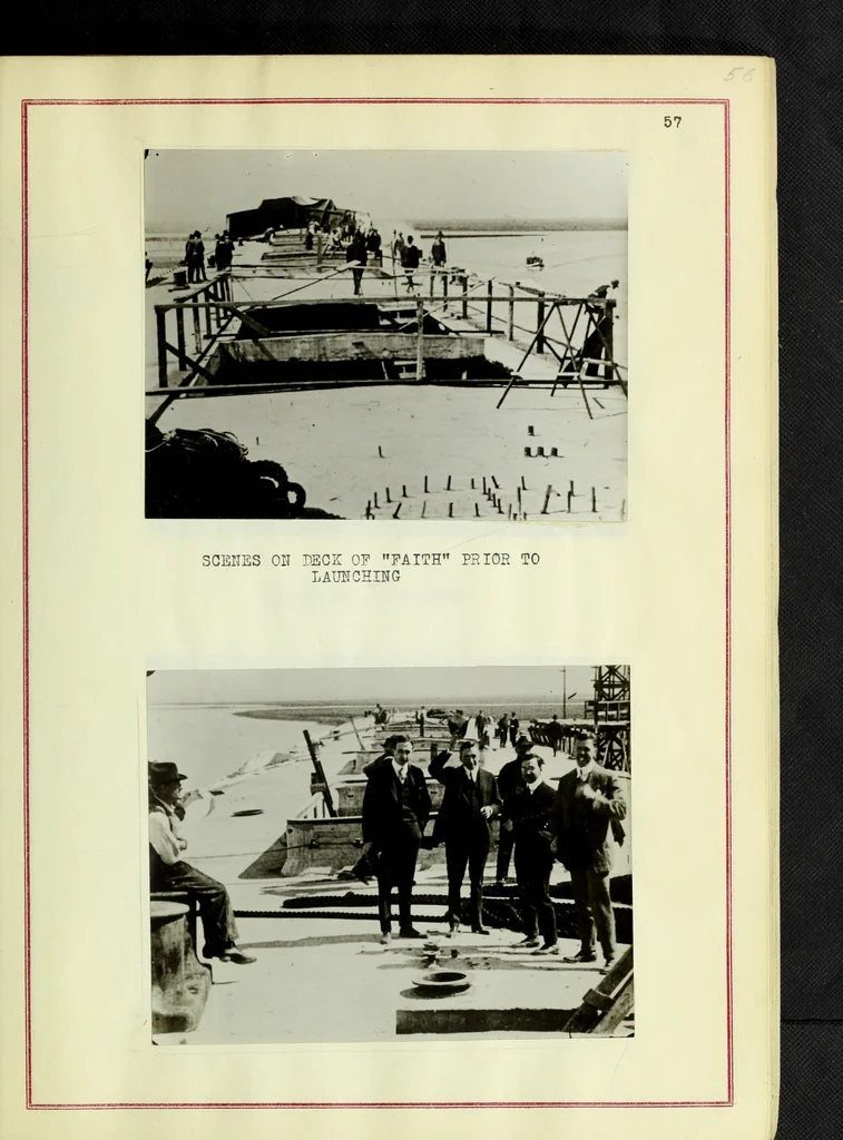 An illustration from Concrete ships : historical notes concerning them and a discussion of the problems involved in their construction, 1918, leaf 120