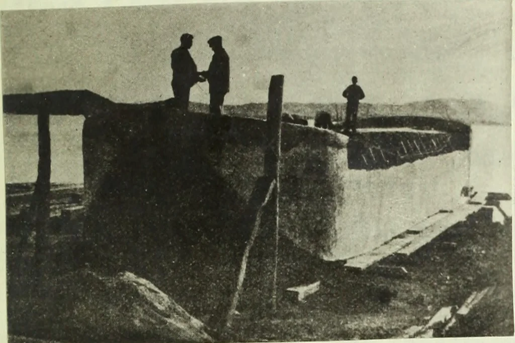 An illustration from Concrete ships : historical notes concerning them and a discussion of the problems involved in their construction, 1918, leaf 28