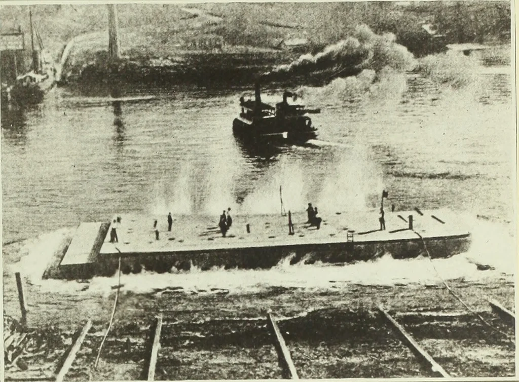 An illustration from Concrete ships : historical notes concerning them and a discussion of the problems involved in their construction, 1918, leaf 64