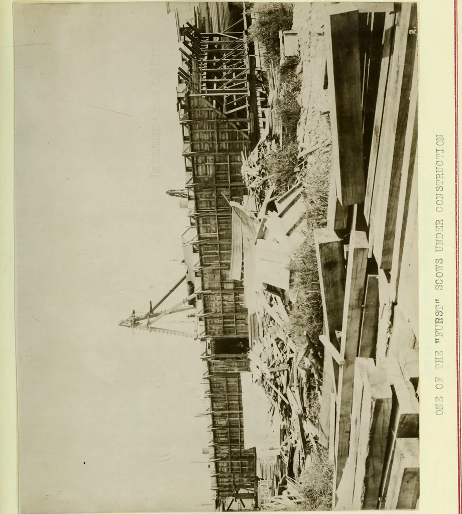 An illustration from Concrete ships : historical notes concerning them and a discussion of the problems involved in their construction, 1918, leaf 74