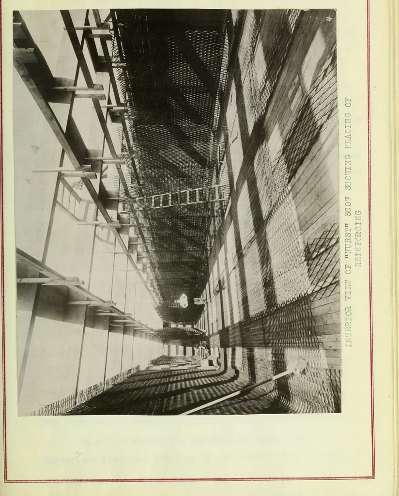 An illustration from Concrete ships : historical notes concerning them and a discussion of the problems involved in their construction, 1918, leaf 80