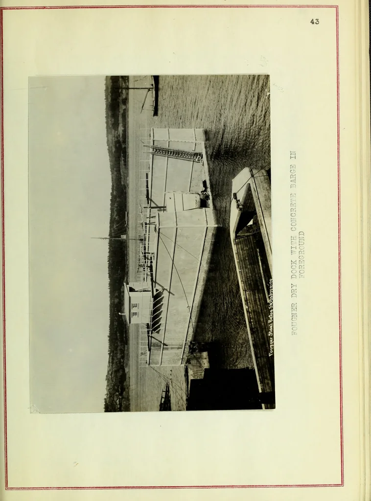 An illustration from Concrete ships : historical notes concerning them and a discussion of the problems involved in their construction, 1918, leaf 92