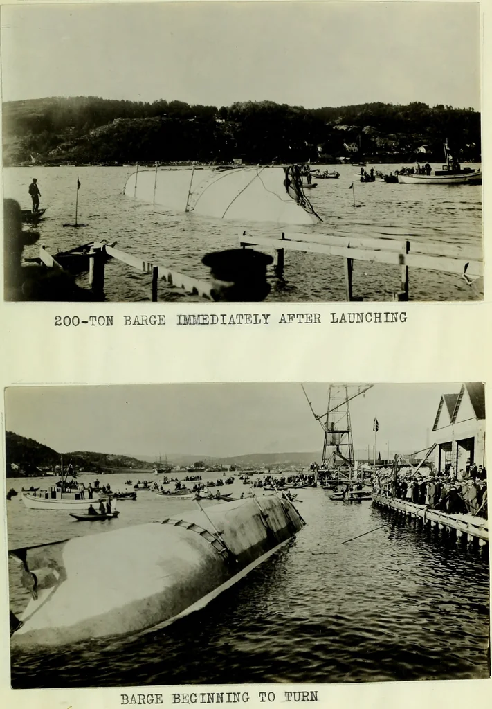 An illustration from Concrete ships : historical notes concerning them and a discussion of the problems involved in their construction, 1918, leaf 98