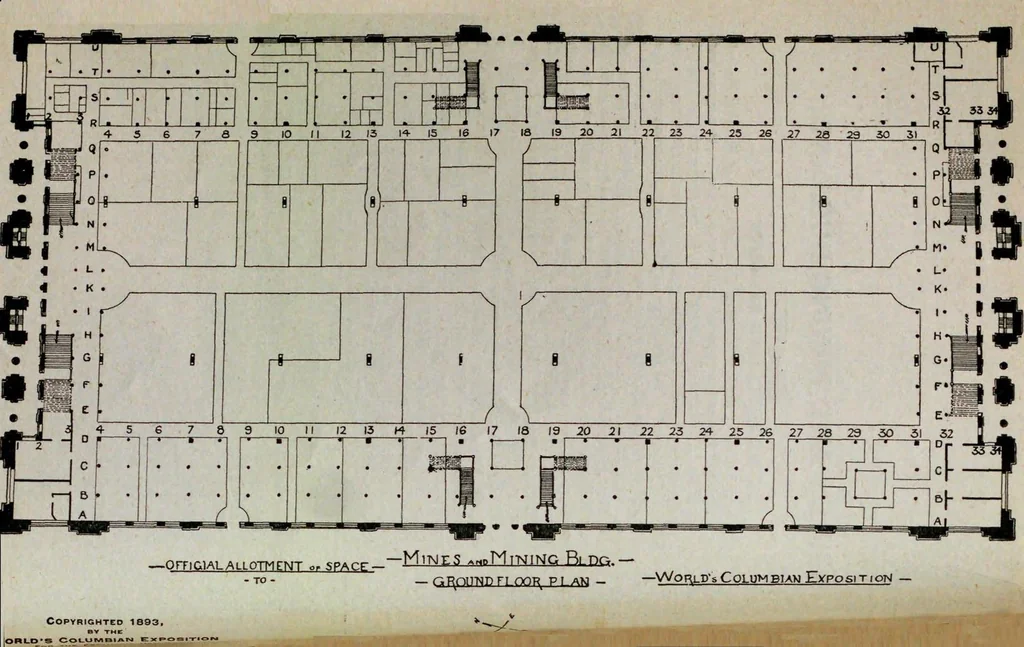 An illustration from Condensed official catalogue of interesting exhibits with their locations in the World's Columbian Exposition : also complete plans and diagrams of all exhibit buildings with map, 1893, leaf 42