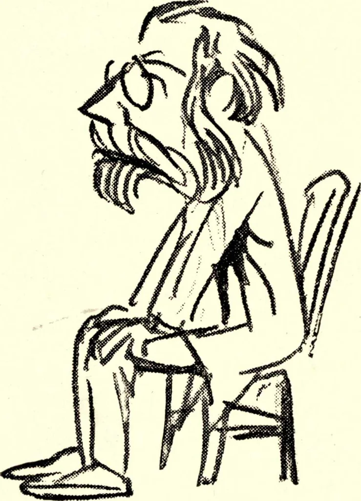 An illustration from Confessions of a caricaturist, 1917, leaf 42