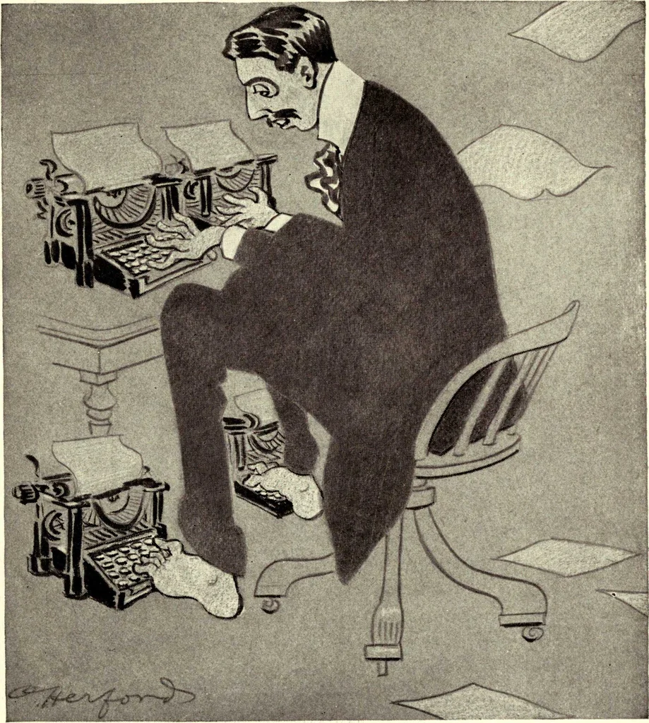An illustration from Confessions of a caricaturist, 1917, leaf 46