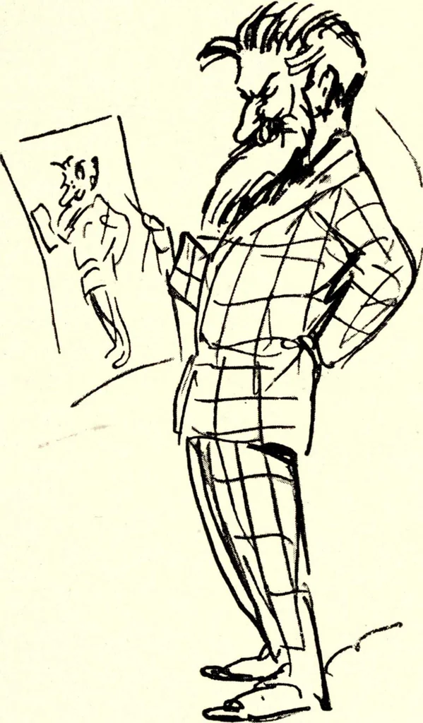 An illustration from Confessions of a caricaturist, 1917, leaf 64