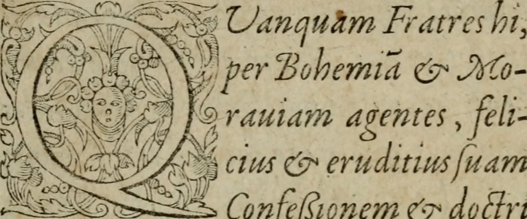 An illustration from Confessio fidei et religionis Christianae, qvam sereniss : et potentiss : Romanorum Vngariae & Bohemiae &c, 1575, leaf 4