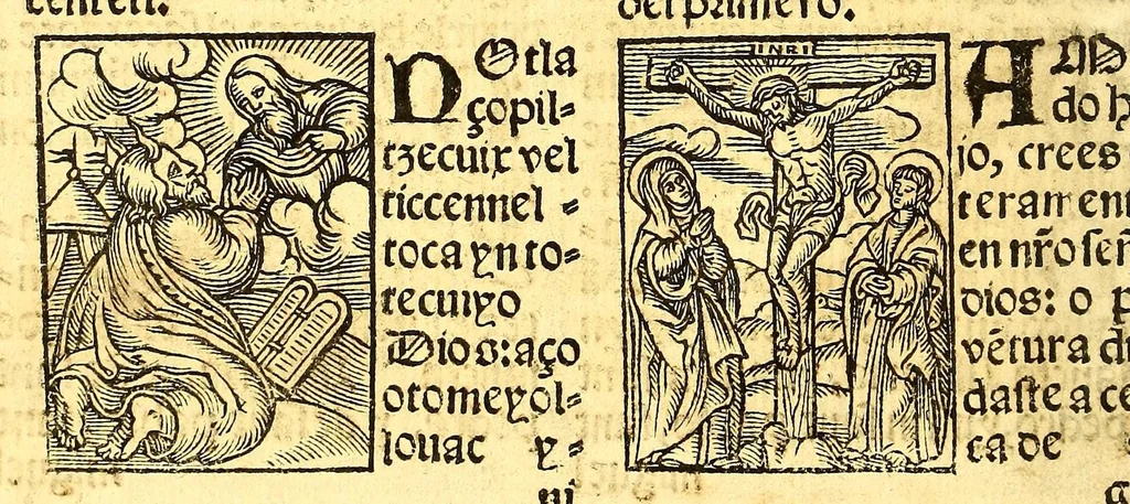 An illustration from Confessionario breue, en lengua mexicana y castellana:, 1565, leaf 14