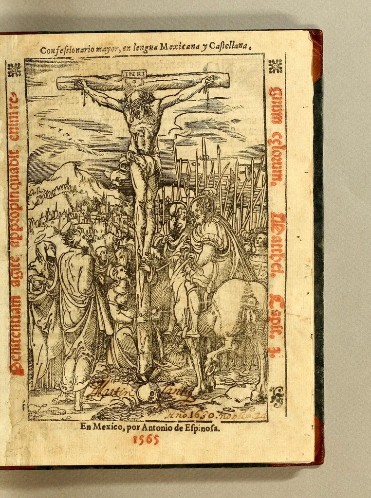 An illustration from Confessionario breue, en lengua mexicana y castellana:, 1565, leaf 45