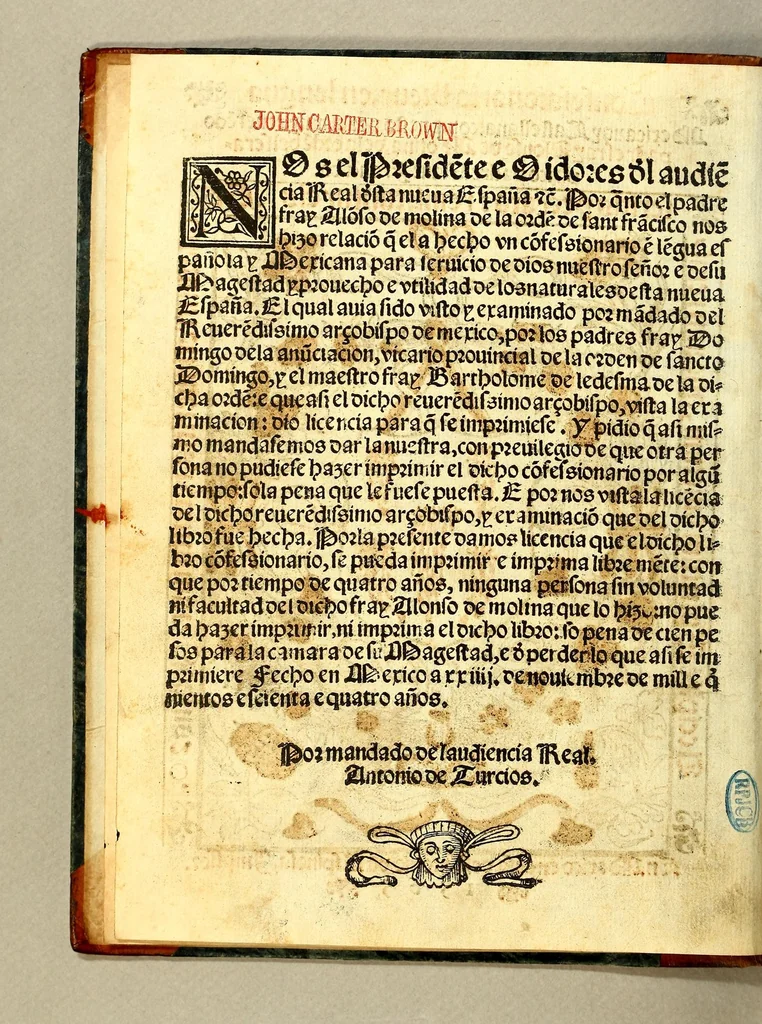 An illustration from Confessionario breue, en lengua mexicana y castellana:, 1565, leaf 6