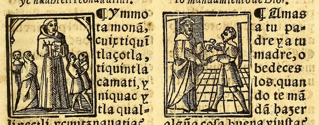An illustration from Confessionario breue, en lengua mexicana y castellana:, 1577, leaf 15