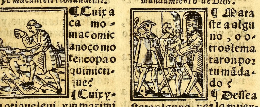 An illustration from Confessionario breue, en lengua mexicana y castellana:, 1577, leaf 17