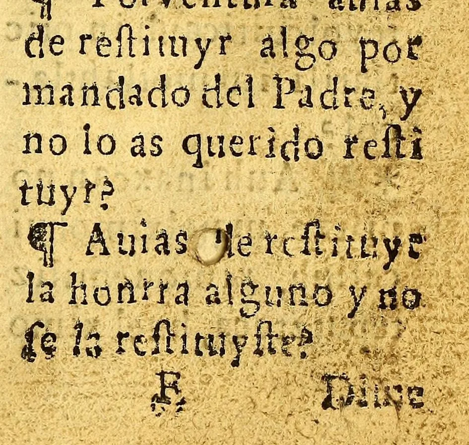 An illustration from Confessionario en lengua mexicana y castellana. : Con muchas aduertencias muy necessarias para los Confessores., 1599, leaf 107
