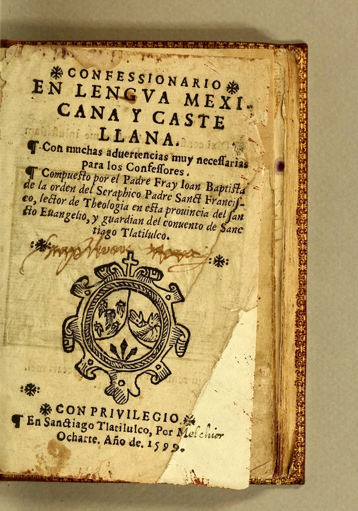 An illustration from Confessionario en lengua mexicana y castellana. : Con muchas aduertencias muy necessarias para los Confessores., 1599, leaf 9