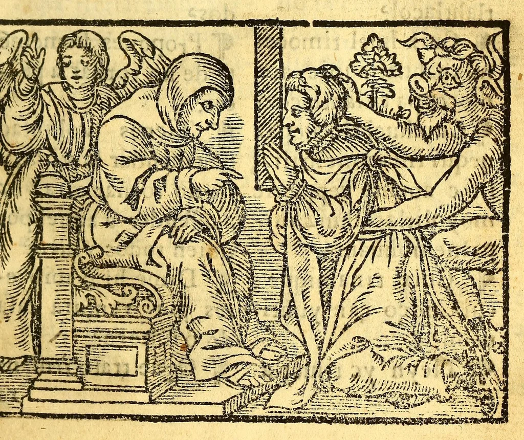 An illustration from Confessionario en lengua mexicana y castellana. : Con muchas aduertencias muy necessarias para los Confessores., 1599, leaf 115