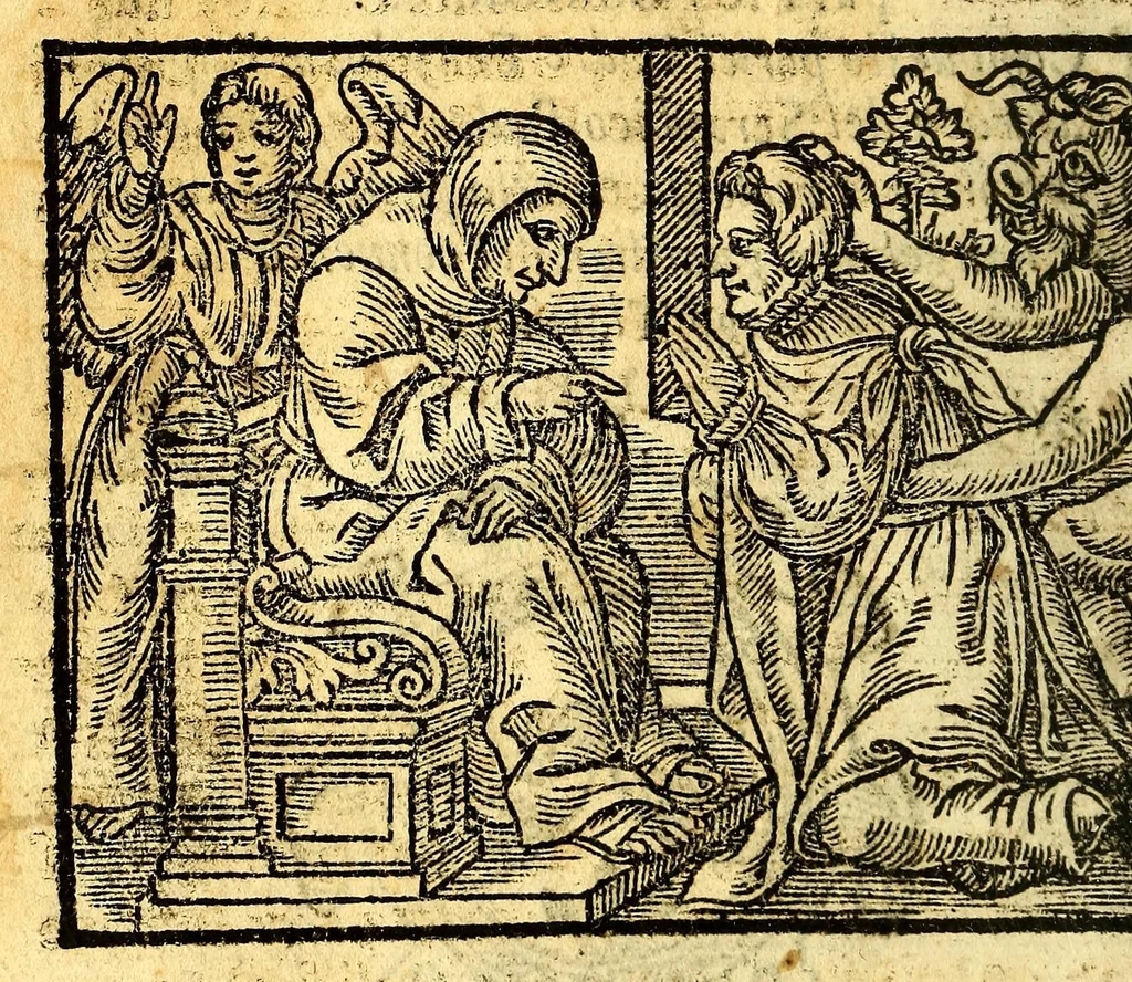 An illustration from Confessionario en lengua mexicana y castellana. : Con muchas aduertencias muy necessarias para los Confessores., 1599, leaf 6