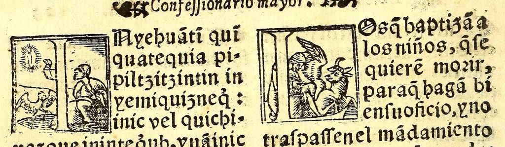 An illustration from Confessionario mayor, en la lengna [sic] mexicana y castellana., 1578, leaf 50