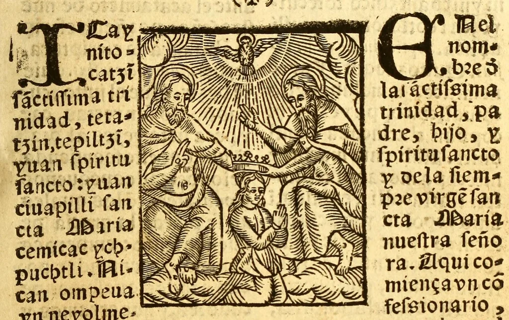 An illustration from Confessionario mayor, en la lengna [sic] mexicana y castellana., 1578, leaf 9