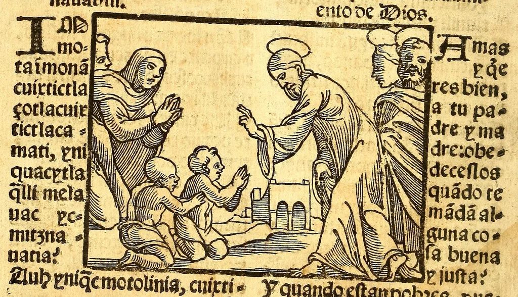 An illustration from Confessionario mayor, en lengua mexicana y castellana., 1565, leaf 60