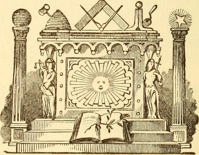 An illustration from The confession of a master mason, and The legend, 1914, leaf 31