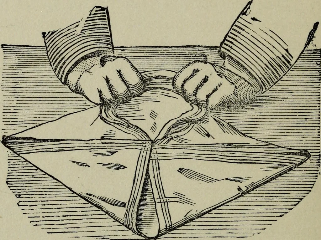 An illustration from Conjuring tricks with coins, watches, rings and handkerchiefs; from "Modern magic", 1900, leaf 47