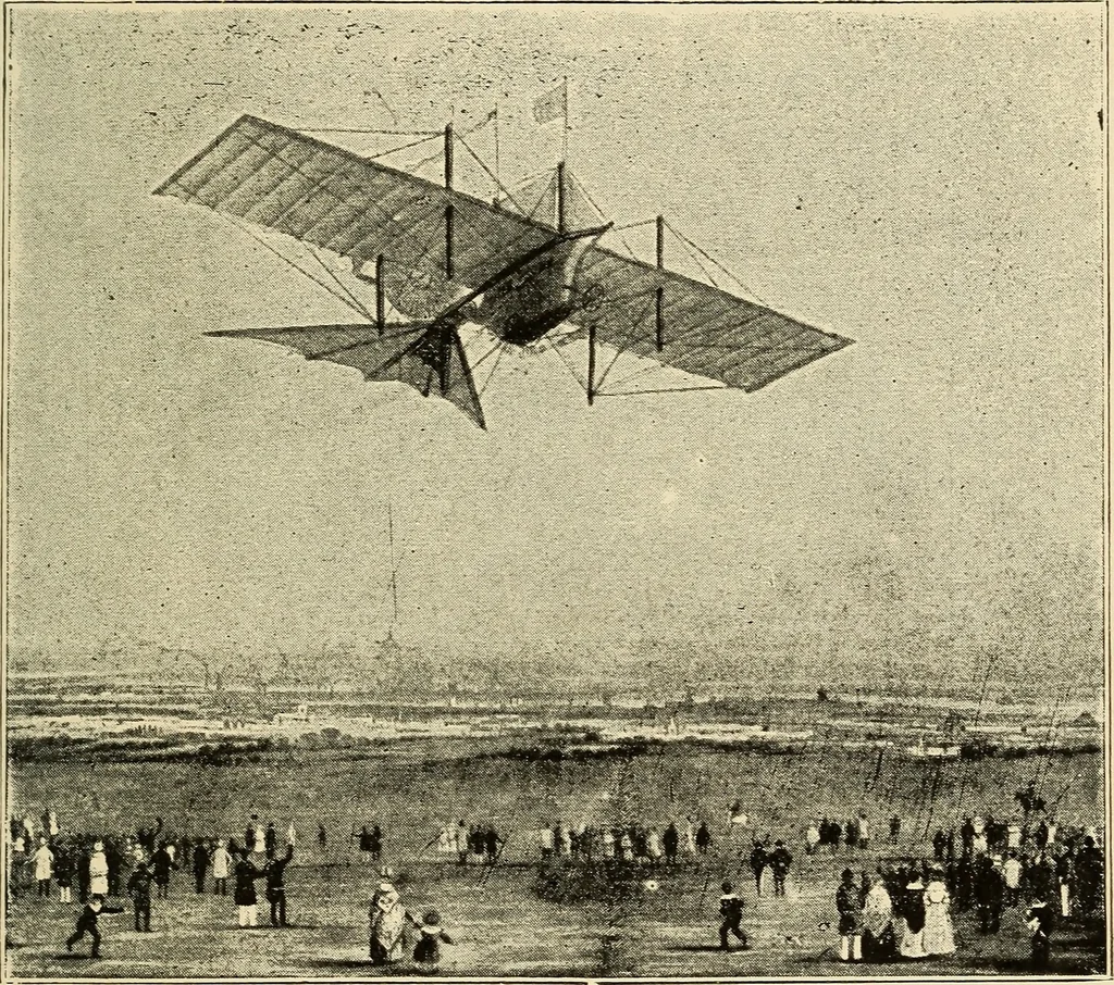 An illustration from The conquest of the air; the romance of aerial navigation, 1902, leaf 136