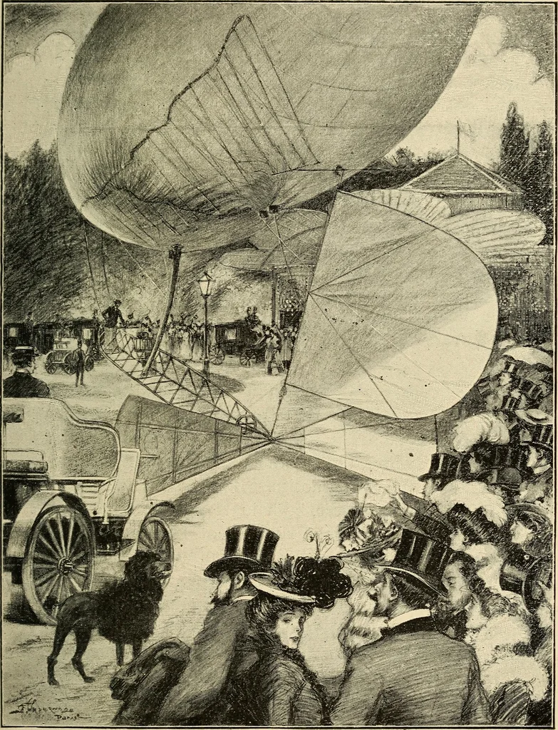 An illustration from The conquest of the air; the romance of aerial navigation, 1902, leaf 84