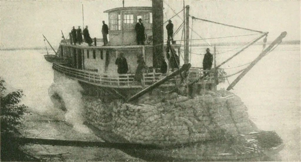 An illustration from The conquest of the Missouri; being the story of the life and exploits of Captain Grant Marsh, 1909, leaf 48