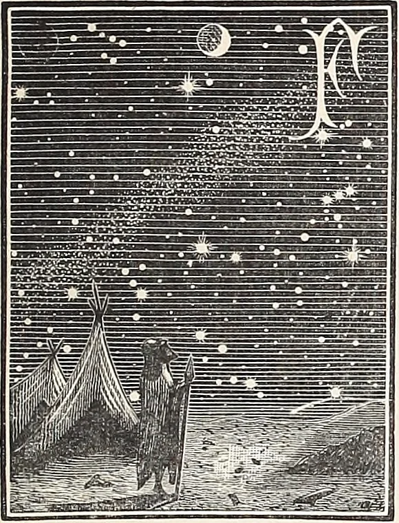 An illustration from The constellations and how to find them; 13 maps, showing the position of the constellations in the sky during each month of any year. A popular and simple guide to a knowledge of the starry heavens, with introduction, general explanations, and a separate description of each map, 1887, leaf 10