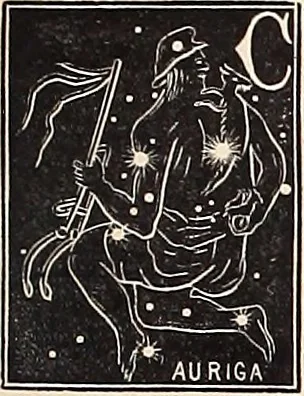 An illustration from The constellations and how to find them; 13 maps, showing the position of the constellations in the sky during each month of any year. A popular and simple guide to a knowledge of the starry heavens, with introduction, general explanations, and a separate description of each map, 1887, leaf 38