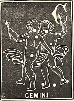 An illustration from The constellations and how to find them; 13 maps, showing the position of the constellations in the sky during each month of any year. A popular and simple guide to a knowledge of the starry heavens, with introduction, general explanations, and a separate description of each map, 1887, leaf 45