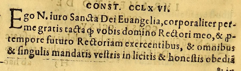An illustration from Constituciones añadidas por los virreyes, Marques de Montesclaros, y Principe de Esquilache, : a las que hizo el virrey don Francisco de Toledo para la Real Vniuersidad, y Estudio General de San Marcos de la Ciudad de los Reyes del Piru. Confirmadas, y declaradas por el rey nuestro señor don Felipe Quarto, en su Consejo Real de las Indias, 1624, leaf 112