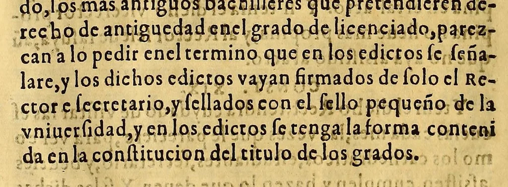 An illustration from Constituciones añadidas por los virreyes, Marques de Montesclaros, y Principe de Esquilache, : a las que hizo el virrey don Francisco de Toledo para la Real Vniuersidad, y Estudio General de San Marcos de la Ciudad de los Reyes del Piru. Confirmadas, y declaradas por el rey nuestro señor don Felipe Quarto, en su Consejo Real de las Indias, 1624, leaf 32