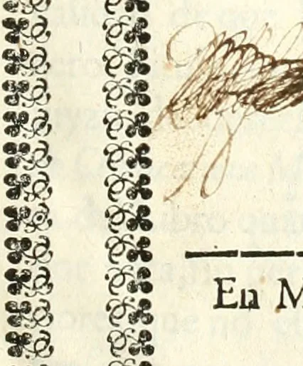 An illustration from Constituciones synodales antigvas, y modernas del obispado de Calahorra y la Calzada. Reconocidas, reformadas, y avmentadas novissamamente por Pedro de Lepe, en el synodo diocesano, qve celebro en la civdad de Logroño en el año de mil y seiscientos y noventa y ocho, 1700, leaf 4