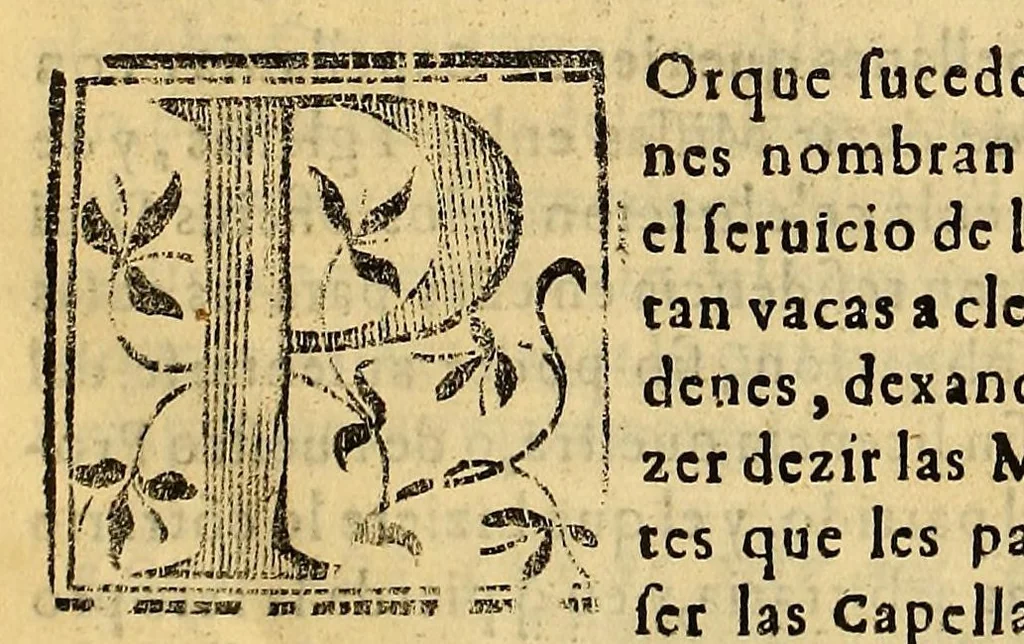 An illustration from Constituciones synodales del Arçobispado de los Reyes en el Piru. Hechas y ordenadas por el illustrissimo y reverendissimo señor don Bartholome Lobo Guerrero arçobispo de la dicha ciudad de los Reyes del Consejo de su Magestad. Y publicadas en la synodo diocesana que su señoria illustrissima celebro en la dicha ciudad en el año del Señor de 1613., 1614, leaf 106