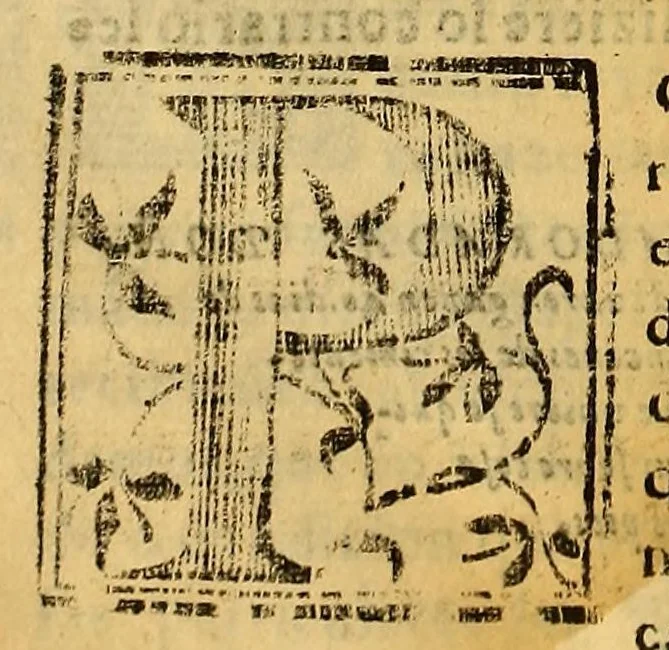 An illustration from Constituciones synodales del Arçobispado de los Reyes en el Piru. Hechas y ordenadas por el illustrissimo y reverendissimo señor don Bartholome Lobo Guerrero arçobispo de la dicha ciudad de los Reyes del Consejo de su Magestad. Y publicadas en la synodo diocesana que su señoria illustrissima celebro en la dicha ciudad en el año del Señor de 1613., 1614, leaf 166