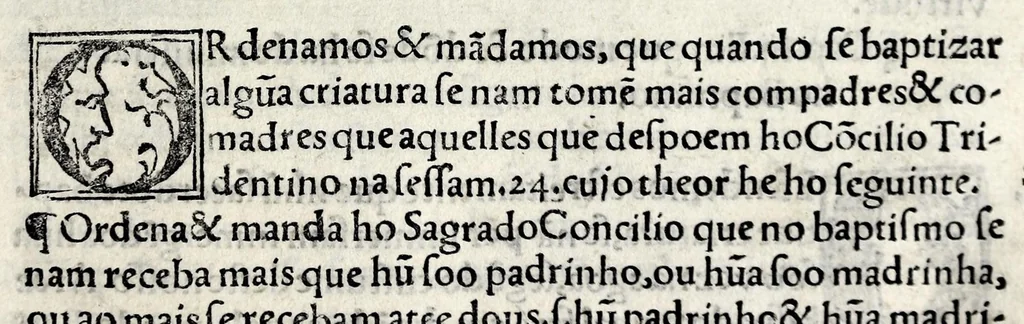 An illustration from Constituições do arcebispado Deuora : nouamente feitas por mandado do illustrissimo e reuerendissimo señor dom Ioam de Mello, arcebispo do dito arcebispado, &c, 1565, leaf 25
