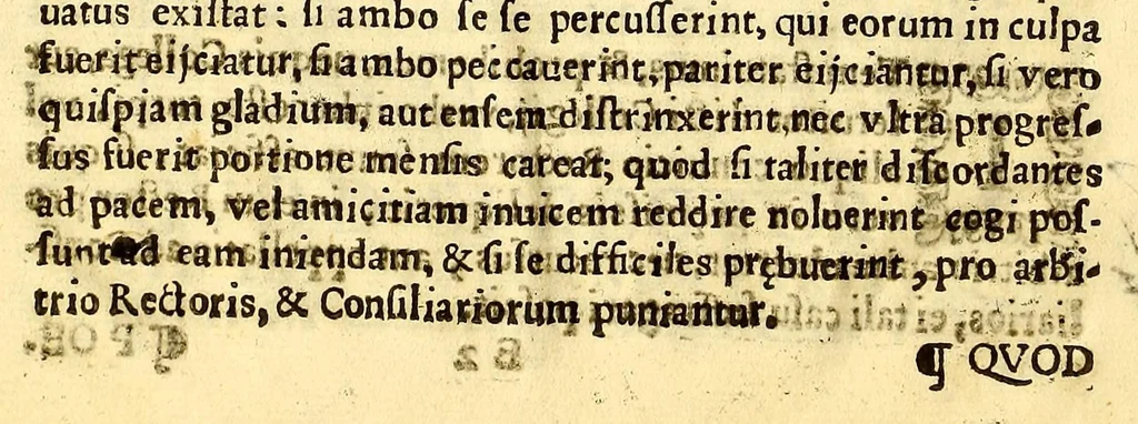 An illustration from Constitutiones huius insignis Collegij veteris Diuae Mariae omnium Sanctorum, 1646, leaf 26