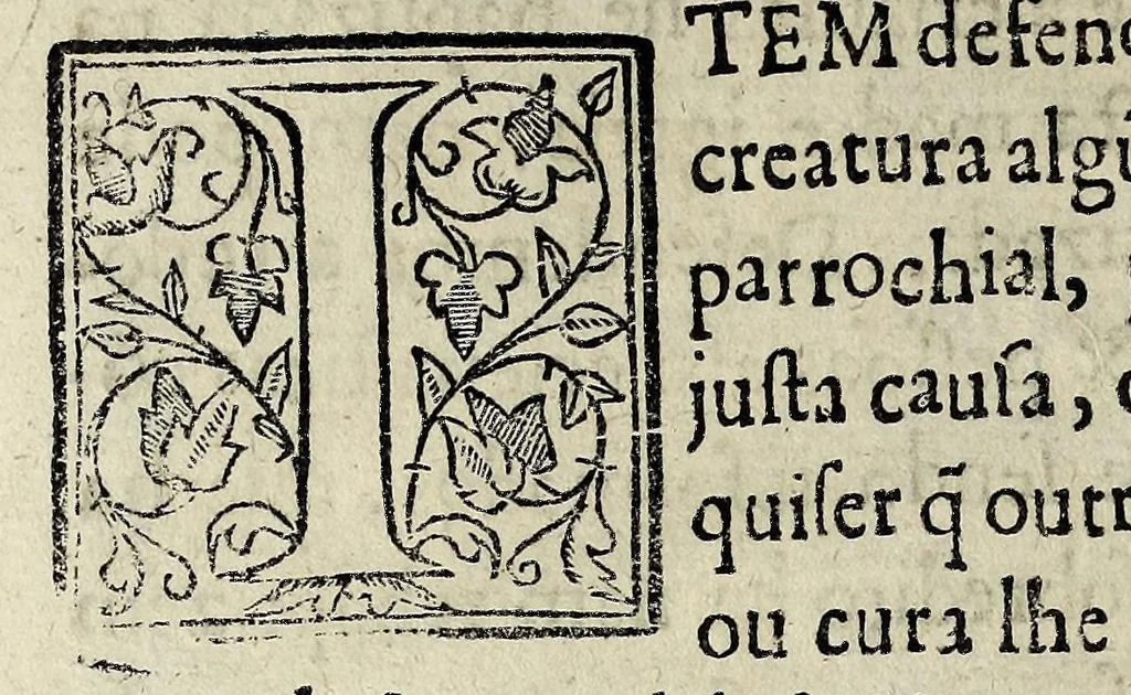An illustration from Constitvicōes do arcebispado de Lisboa : assi as antigas como as extrauagantes primeyras & segundas, 1588, leaf 14