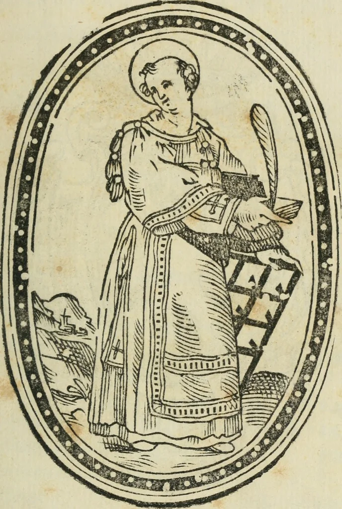 An illustration from Constitvtiones insignis, et cillegiatae ecclesiae Sancti Lavrentii Florent, 1617, leaf 8