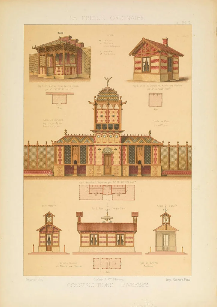 An illustration from Constructions en briques; la brique ordinaire au point de vue décoratif, 1878, leaf 69